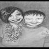 Cousins in Charcoal 18 x 24